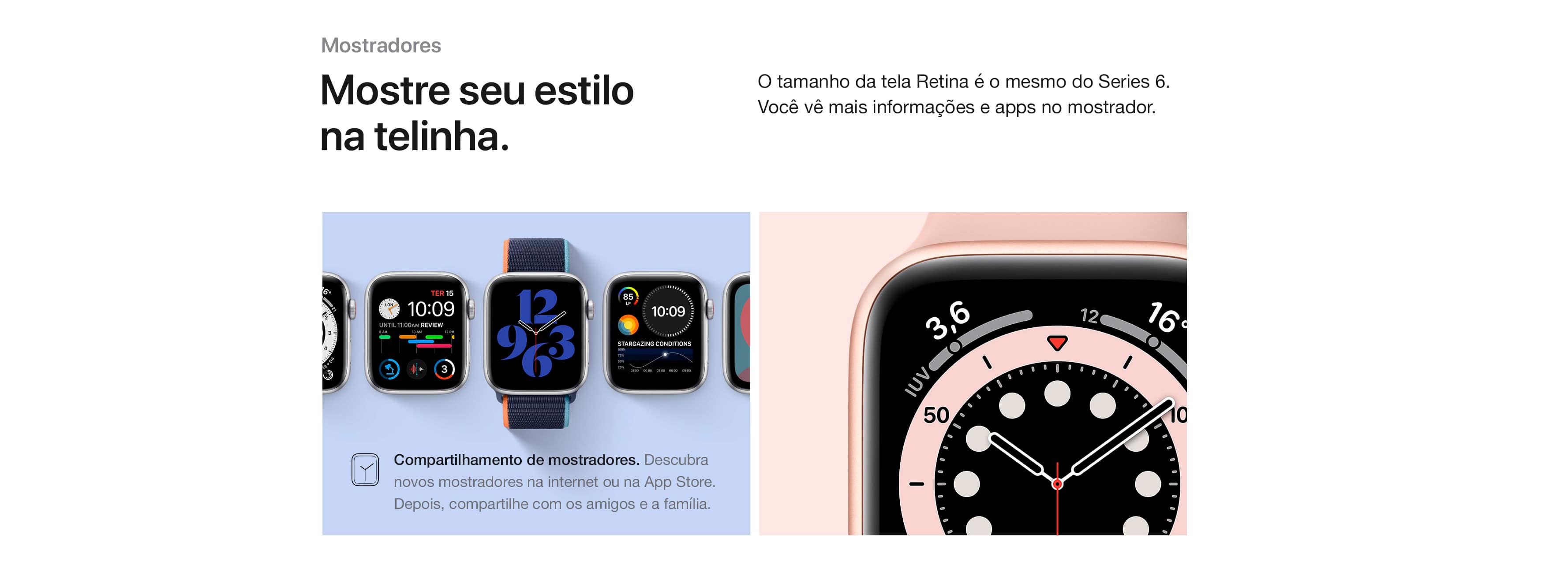 Apple Watch SE GPS 44mm Caixa Cinza-Espacial de Alumínio com Pulseira Esportiva Preta